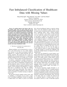 Fast Imbalanced Classification of Healthcare Data with Missing Values