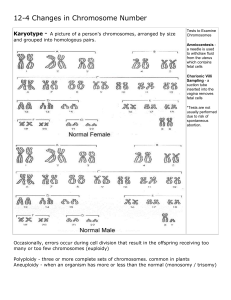 Changes in Chromosome Number