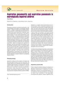 Aspiration pneumonitis and aspiration pneumonia in neurologically