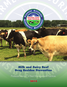 Milk and Dairy Beef Drug Residue Prevention