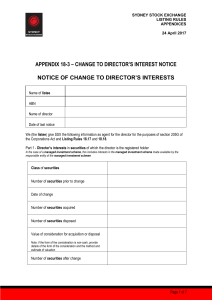 notice of change to director`s interests