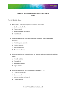 Chapter 4 test Chapter 4: The National Health Priority Areas (NHPAs