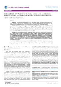 Potential Anti-HIV Activity of Jatropha curcas Linn. Leaf Extracts