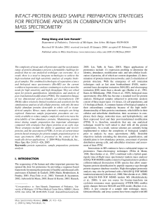 intact-protein based sample preparation strategies for