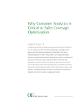 Why Customer Analytics is Critical to Sales Coverage Optimization