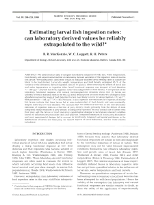 Estimating larval fish ingestion rates: can laboratory derived values