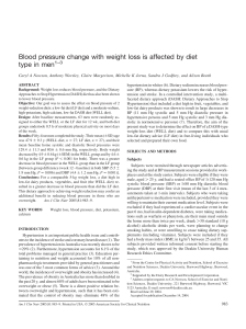 Blood pressure change with weight loss is affected by diet type in