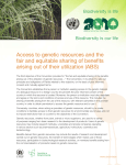 Access to genetic resources and the fair and equitable sharing of