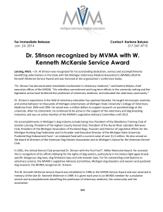 Dr. Stinson Recognized with McKersie Service Award