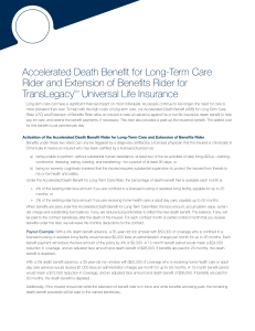 Accelerated Death Benefit for Long-Term Care Rider and Extension