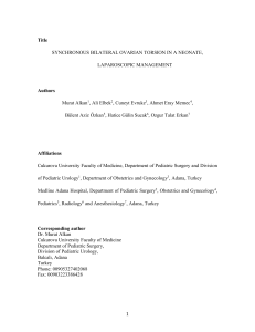 Title SYNCHRONOUS BILATERAL OVARIAN TORSION IN A