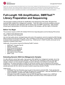 Full-Length 16S Amplification, SMRTbell™ Library Preparation and