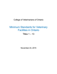 Minimum Standards for Veterinary Facilities in Ontario