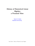 History of Numerical Linear Algebra, a Personal View