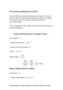 The atomic packing factor