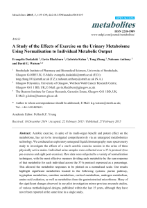 A Study of the Effects of Exercise on the Urinary Metabolome