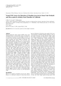 Nested PCR Assays for Detection of Monilinia fructicola in Stone