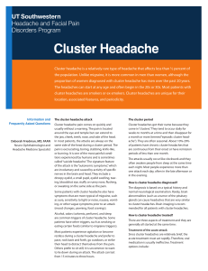 Cluster Headache - UT Southwestern Medical Center