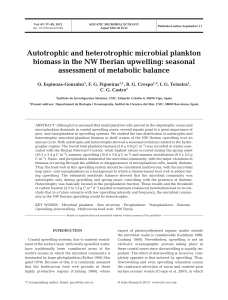 Autotrophic and heterotrophic microbial plankton biomass in the NW