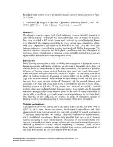 Herd health and control costs of production diseases in