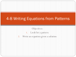 4-8 Writing Equations from Patterns