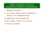 Ministry of Agriculture and Forestry Department of Agricultural Land