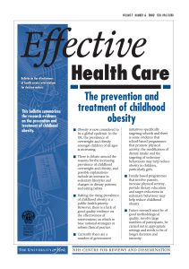 Prevention and treatment of childhood obesity