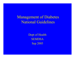 Management of diabetes