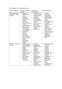 Risk Management – Mandatory Indicators