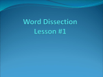 Word Dissection Lesson #7