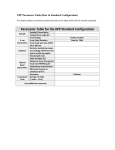 the table of required parameters for Standard Configuration