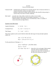 Astr 250 Notes on the Bohr Model Classical model