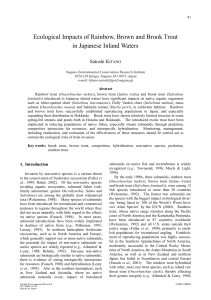 Ecological Impacts of Rainbow, Brown and Brook Trout in Japanese