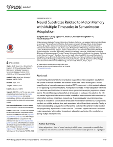 Neural Substrates Related to Motor Memory with Multiple