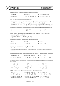 VECTORS C4 Worksheet C