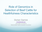 Role of Genomics in Selection of Beef Cattle for Healthfulness