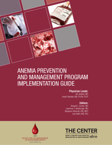 anemia prevention and management program implementation guide