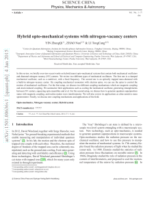 Hybrid opto-mechanical systems with nitrogen