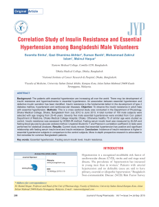 Correlation Study of Insulin Resistance and Essential Hypertension