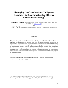 Identifying the Contribution of Indigenous Knowledge in