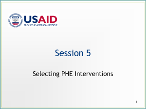 Selecting PHE Interventions, Session 5