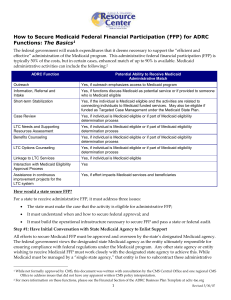 Securing Medicaid Federal Financial Participation for