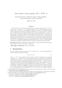 The solution of the equation AX + X⋆B = 0
