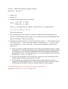 Fall 2011 CHEM 760: Introductory Quantum Chemistry Homework 9