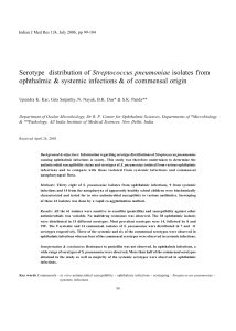Serotype distribution of Streptococcus pneumoniae isolates