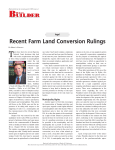 Recent Farm Land Conversion Rulings