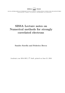Numerical Methods for strongly correlated electrons