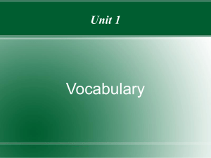 Unit 1 vocab