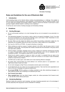 Rules and guideline for the use of Electronic Mail