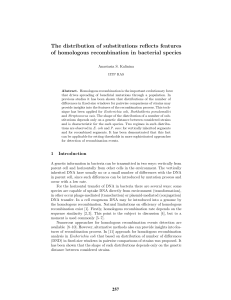 The distribution of substitutions reflects features of homologous